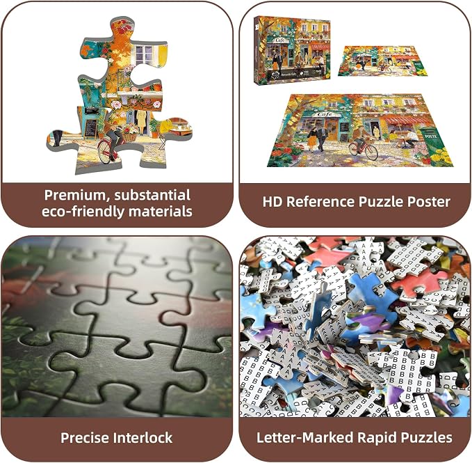 Romantic Cafe Puzzles for Adults 1000 Pieces, Impossible Hard Difficult - Image 7