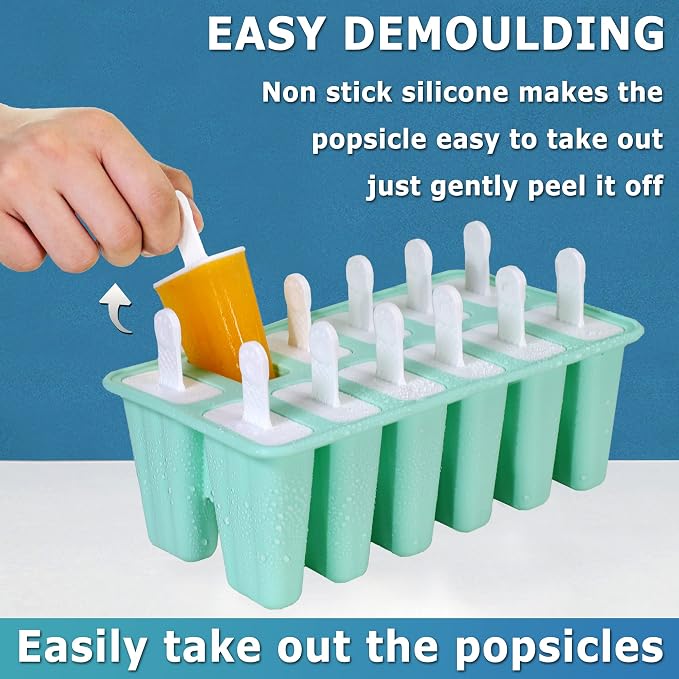 Silicone Popsicle Molds 12-cavity, DIY Ice Pop Mold - Image 3