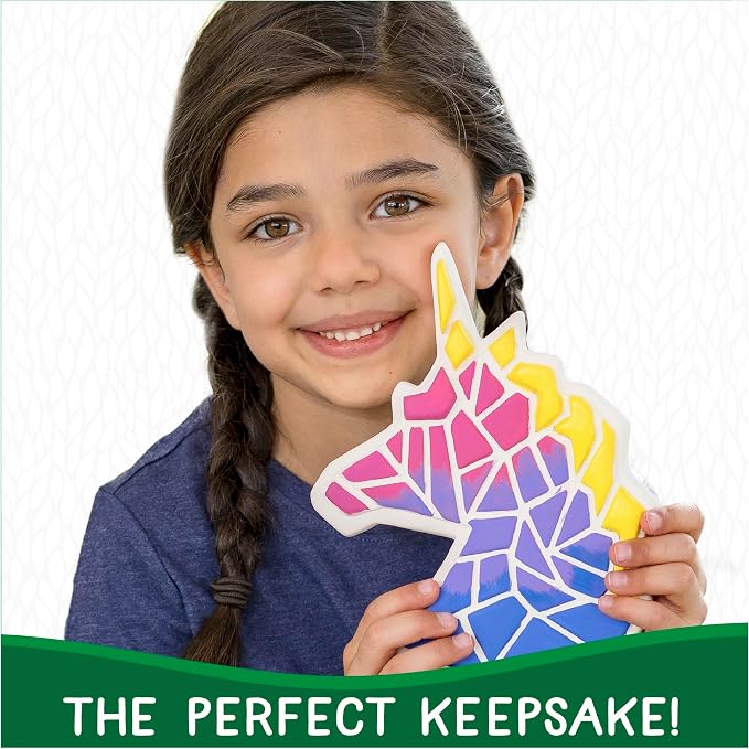Creative Roots Mosaic Unicorn Stepping Stone, Includes 7-Inch Ceramic Stone & 6 - Image 3