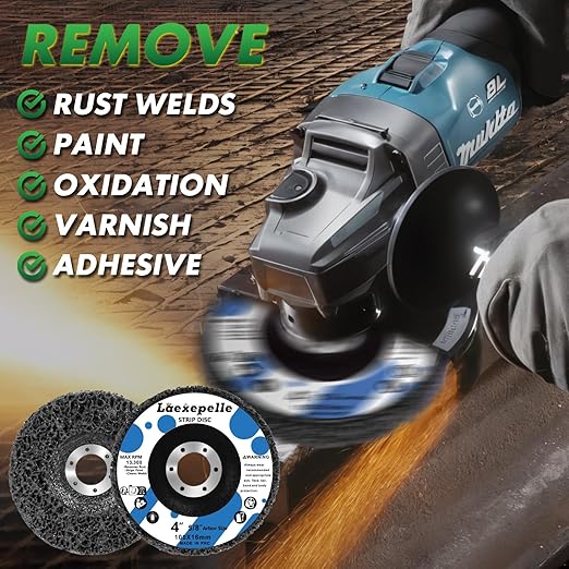 5 Pack Angle Grinder Stripping Wheel Angle Grinder Strip Disc Paint Stripper Attachments Grinder Wheel, Paint Metal Oxidation Rust Remover Stripper Tool (4'' x 5/8''-5B)