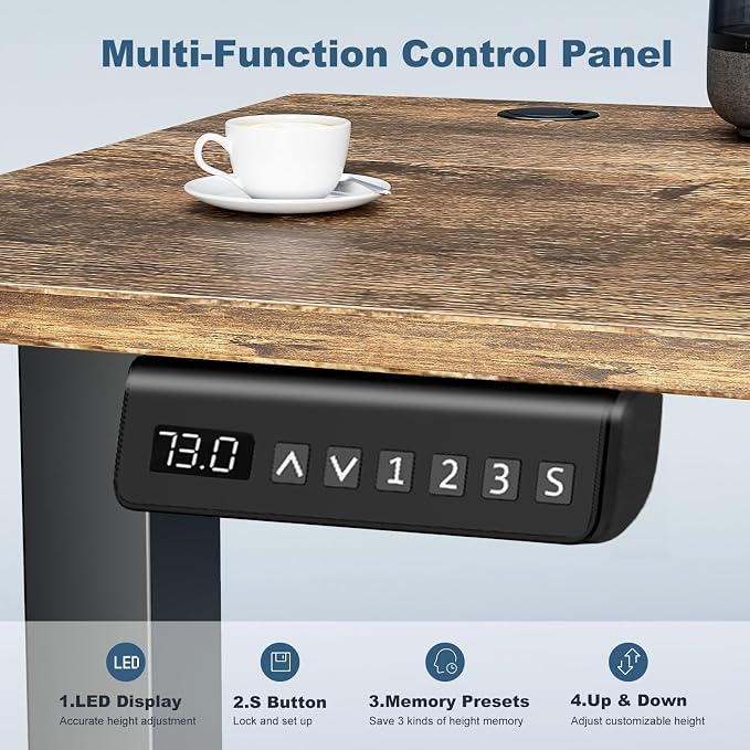 DUMOS 55 Inch Electric Standing Desk Height Adjustable, Sit to Stand Computer - Image 6
