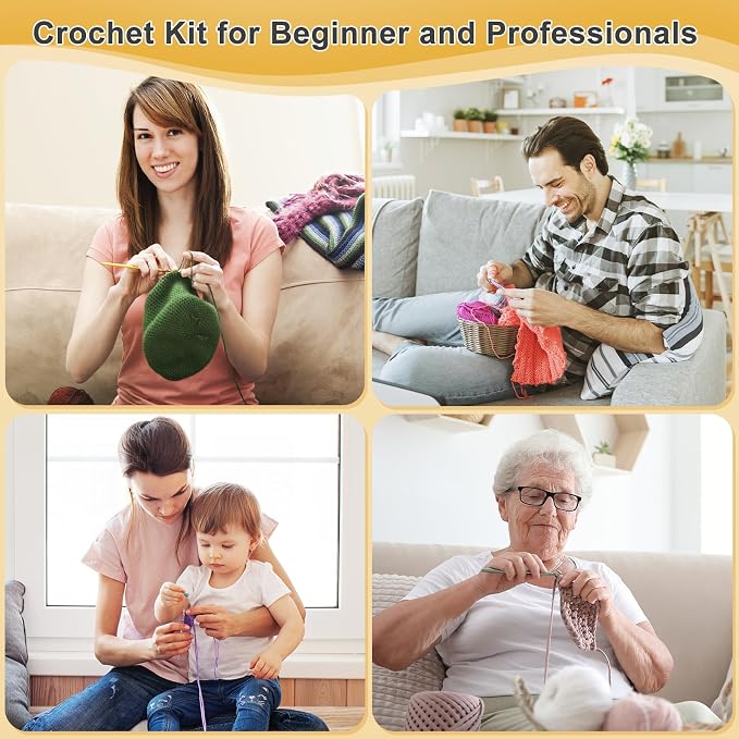 Aeelike 20pcs Acrylic Yarn for Crocheting, Crotcheting Set for Beginners - Image 6