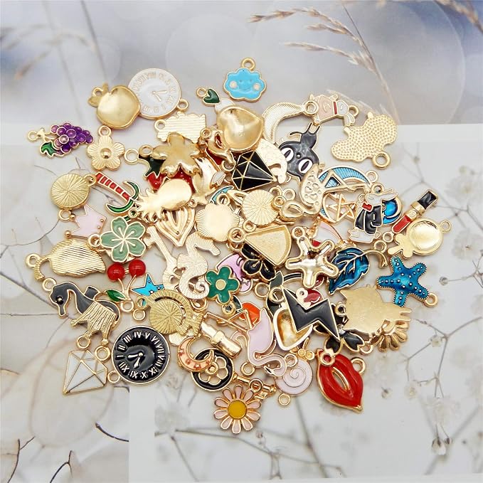 30pcs Mixed Enamel Charms Pendants - Image 5