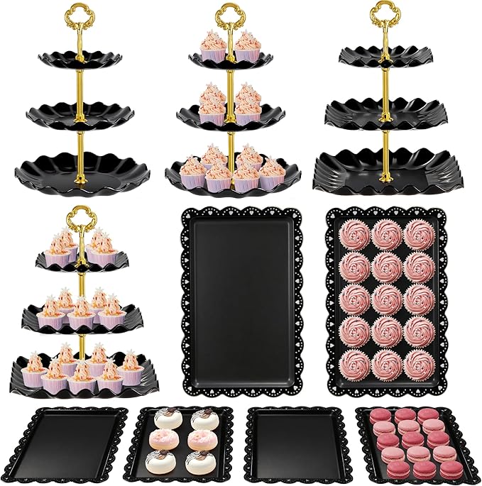 Kootek Dessert Cupcake Stand, 3 Tiered Cup Cake Holder Tower Stand Riser& by Kootek