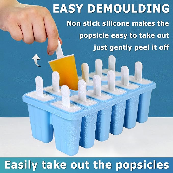 Silicone Popsicle Molds 12-cavity, DIY Ice Pop Mold - Image 3