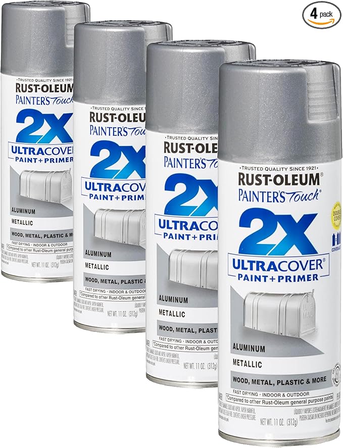 Rust-Oleum 334058 Painter's Touch 2X Ultra Cover Spray Paint, 11 oz, Metallic by Rust-Oleum