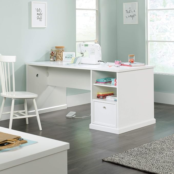 Sauder Craft Pro Series Craft Table/ Pantry cabinets, in White finish - Image 2