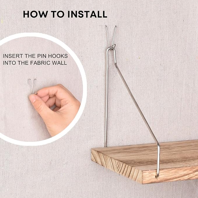 Fabric Wall Cubicle Shelf with Hooks - Image 4