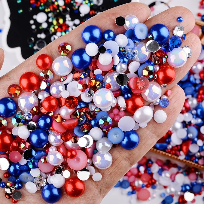 3900+ Pcs Rhinestones and Pearls Kit, 2-10mm Flatback Gems - Image 4