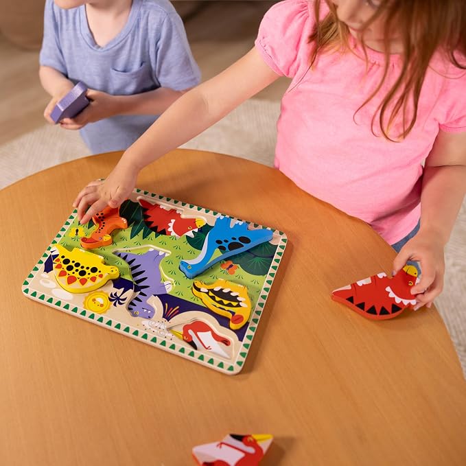 Melissa & Doug Dinosaur Wooden Chunky Puzzle - Image 7