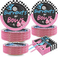 50 Guests Burnouts or Bows Gender Reveal Plates and Napkins Party Supplies Boys by Qyeahkj
