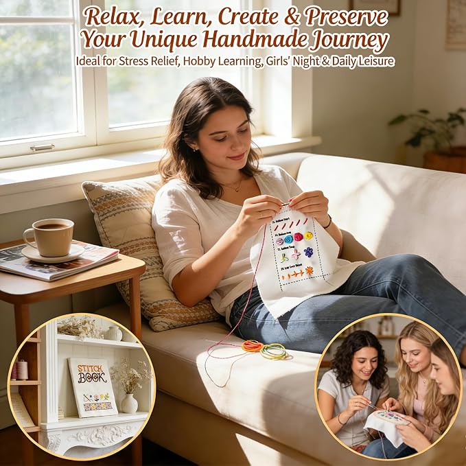 Embroidery Kit for Beginners, 87 Stitches Easy to Advanced, Step by Step Video - Image 7