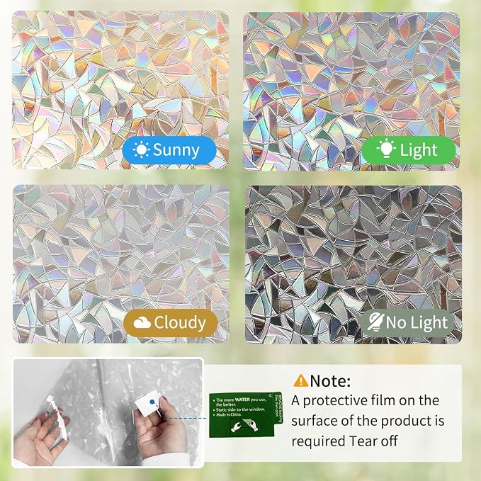 Bloss 3D Window Film Decorative Window Films Stained Glass Film Static Cling - Image 6