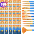 ESRICH 40pack/480pcs Paint Brushes, Nylon Hair Paint Brushes Set Round-Pointed by ESRICH