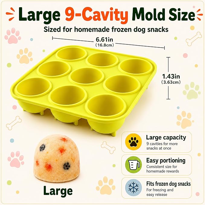 9-Cavity Silicone Freezer Dog Treat Mold - Image 2