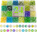 XSEINO About 1200+ pcs 6mm Glass Beads Bracelet Making Kit, 24 Assorted Green by XSEINOiscreating%EF%BC%81