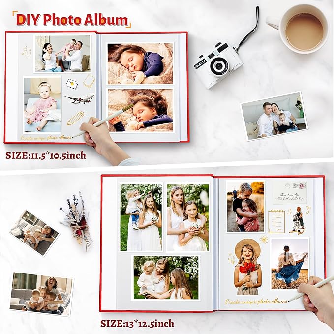 Artfeel Photo Album Self Adhesive Scrapbook, 60 Pages Large Photo Book - Image 3