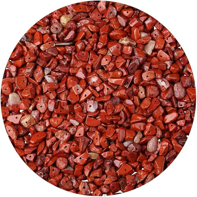 LAIDANLA Red Jasper 400pcs Natural Chip Stone Beads 5-8mm Healing Crystal by LAIDANLA