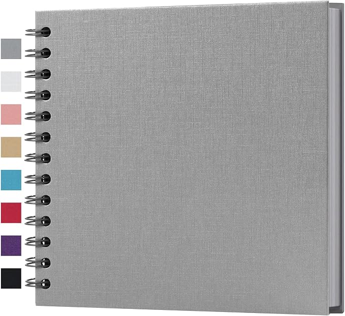 potricher 7 x 7 Inch DIY Scrapbook Album 40 Pages Hardcover Kraft Paper Scrap by potricher