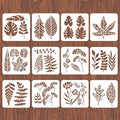 INFUNLY 12PCS Leaf Wall Stencils Reusable Plant Pattern Stencils Painting by INFUNLY
