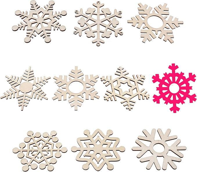 60PCS Unfinished Blank Wooden Cutouts Craft by Jsehchya