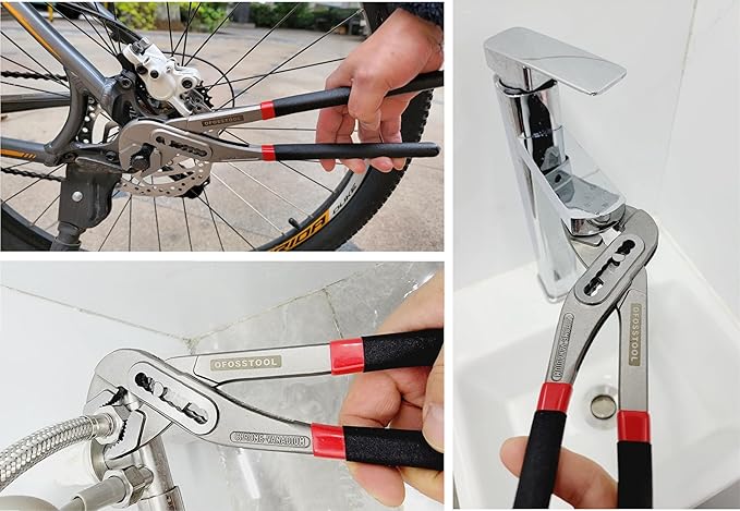 3 Pieces Groove Joint Pliers Set,8/10/12 inch Adjustable Pliers Multi-Purpose Water Pump Tongue And Groove Plier Set for Home and Industrial Repair