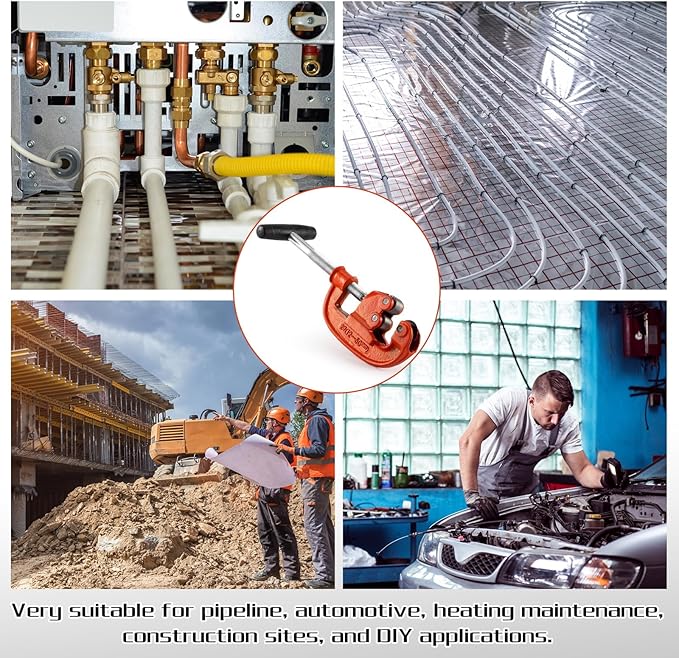 Pipe Cutter Tool 1/8-2", Heavy-duty Tubing Cutter Speed Cutting Up to Galvanized Pipe, Copper, and Iron Pipe,Professional Metal Pipe Cutter Tool With 2 additional blades