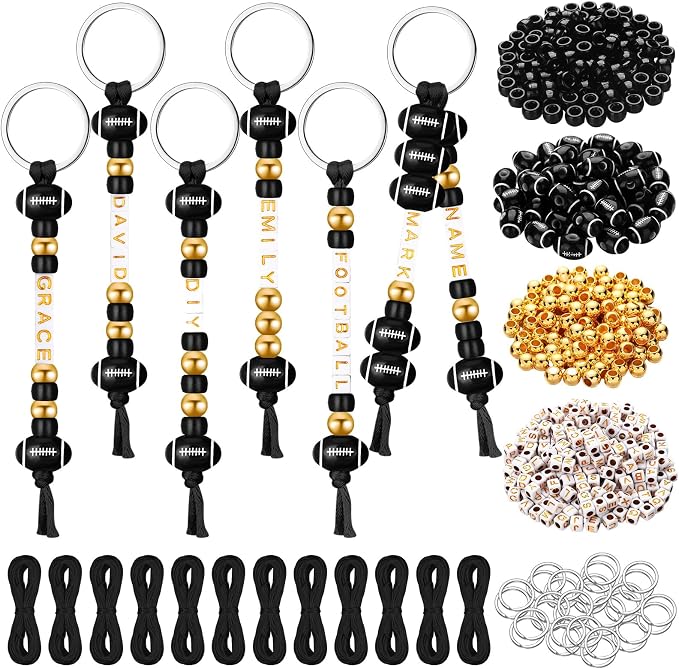 Landical 564 Pcs Football Keychain Making Kit DIY Football Bead Key Chain Craft by Landical