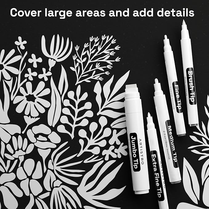 ARTISTRO 5 White Paint Pen for Rock, Painting - Image 6