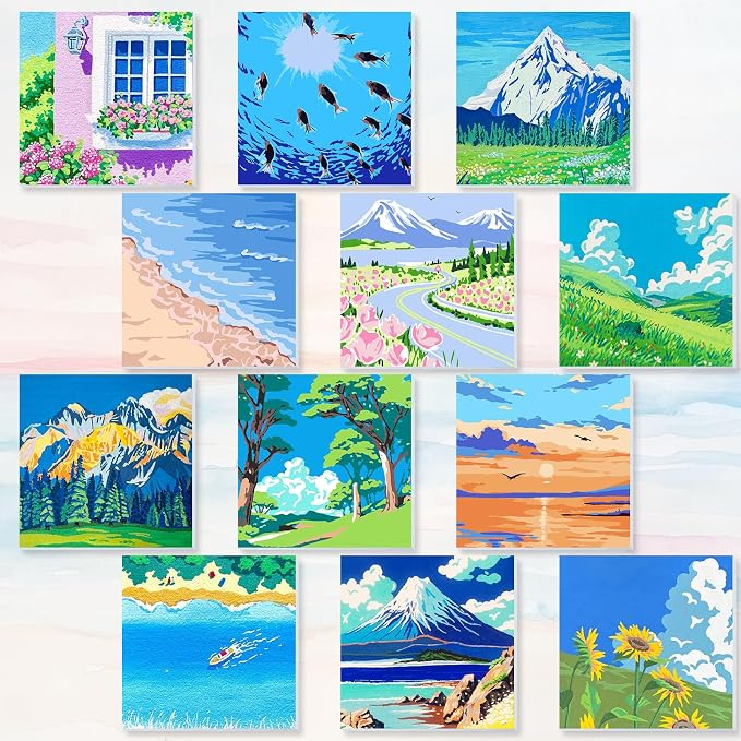 Nezyo 12 Sets Paint by Numbers Kit - Image 3