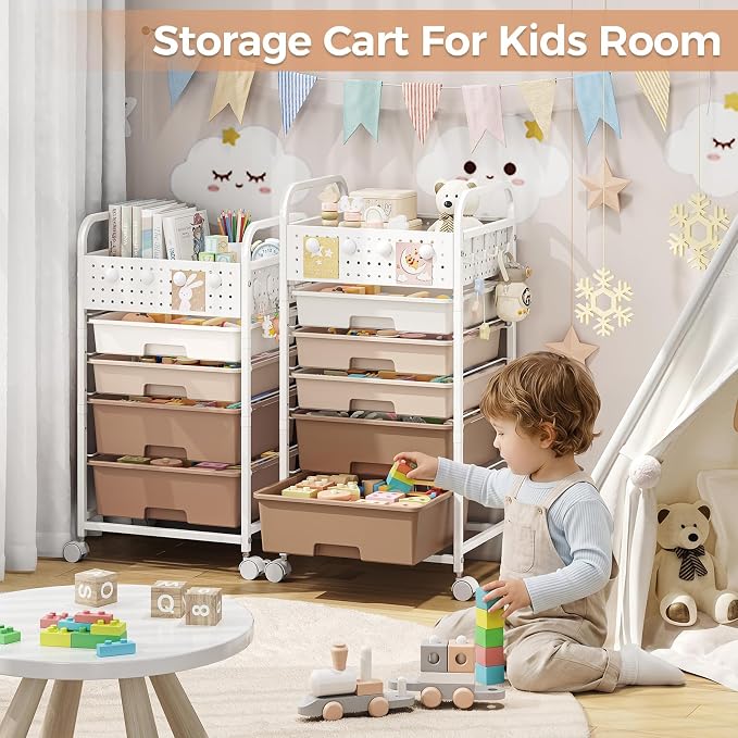 4 Drawer Rolling Storage Cart - Image 8