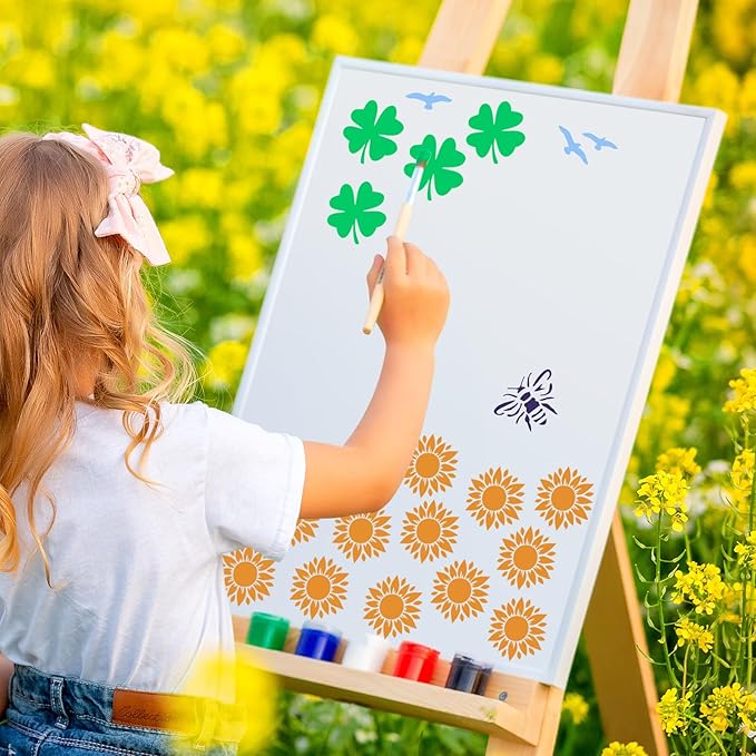 72 Pcs Botanical Stencils Set, Reusable Butterfly & Flower Painting Templates - Image 5