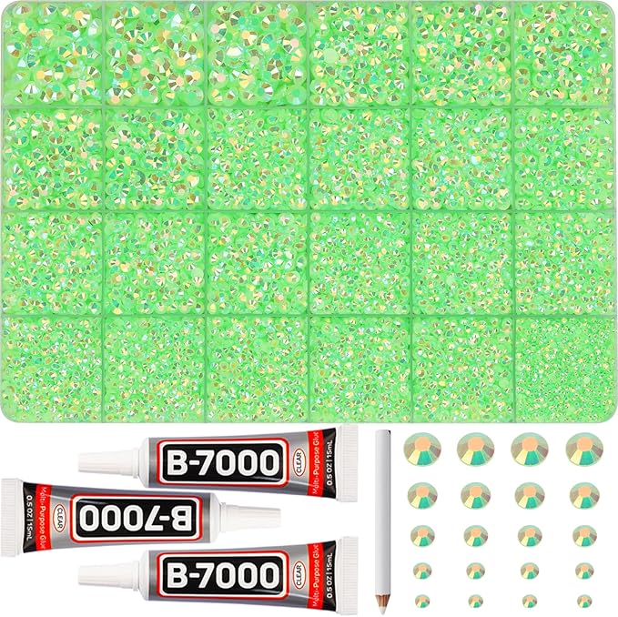 31000Pcs Lime Green Rhinestones by Worthofbest