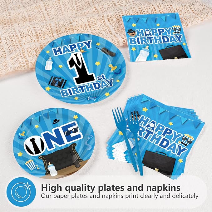 96Pcs Boss 1st Birthday Party Decorations - Image 4