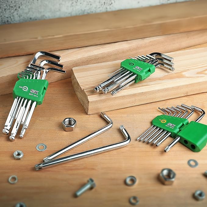 SK 9-Piece Allen Wrench Set, Hex Key Set, Metric Ball End Hex L-Key, S2 Steel