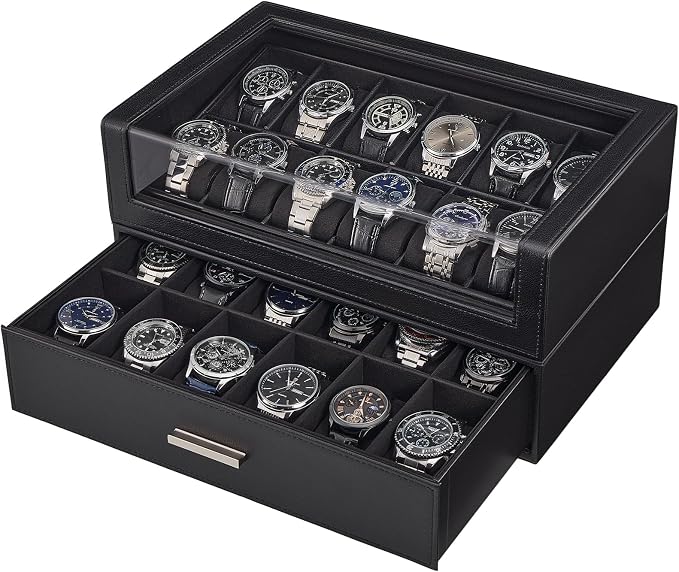 ProCase Watch Box for Men, 24 Slots Watch Display Holder by ProCase