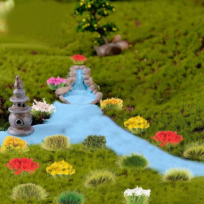 Draupnir 129 Pcs Static Grass Tuft Model Flower Vegetation Groups Self Adhesive - Image 7