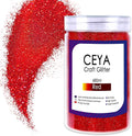 Ceya Holographic Ultra Fine Glitter Powder, 1.1LB/ 17.63OZ Laser Red Glitter by CEYA