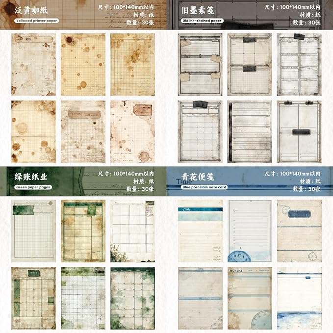 180 Sheets Aesthetic Daily Schedule Scrapbook Paper, 4x5.5 Functional Planner - Image 2