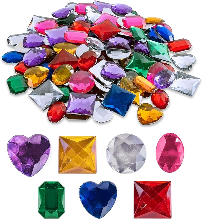 Super Z Outlet 1" Assorted Colorful Adhesive Stick-On Heart Star Round Shaped by SuperZOutlet