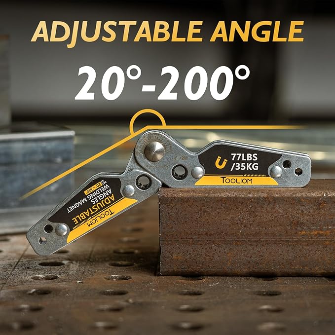 TOOLIOM Adjustable Angle 20°-200° Welding Magnets,Magnetic Pull Force 77 LBs Welding Holder Welding Accessories