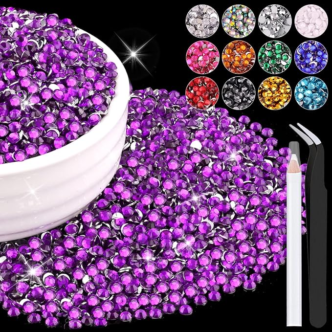 8000PCS 3mm Resin Rhinestones Bulk by BELLEBOOST