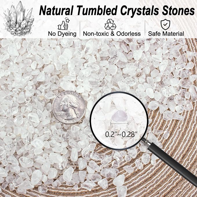 0.5 Lb/230g Clear Quartz Crystal Stone Chips Bulk, Tumbled Healing Crystal - Image 2