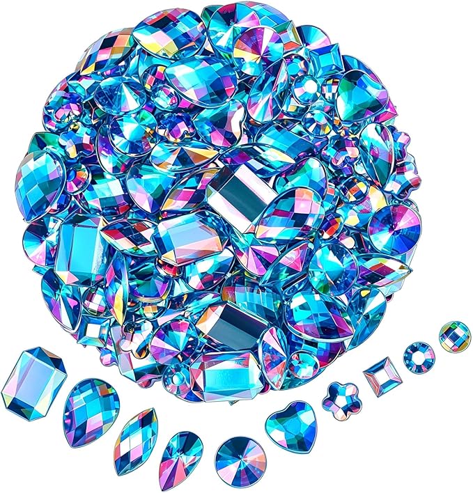 1200 Pcs AB Rhinestones for Bedazzling, Rainbow Effect Craft Gems for Crafting by Unknown