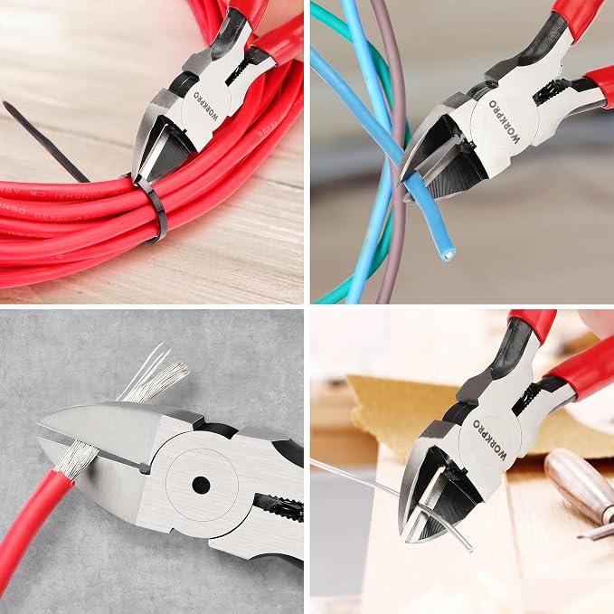 WORKPRO 2 Pack Wire Cutters, 6 Inch Precision Flush Cutters, Side Cutters | - Image 9