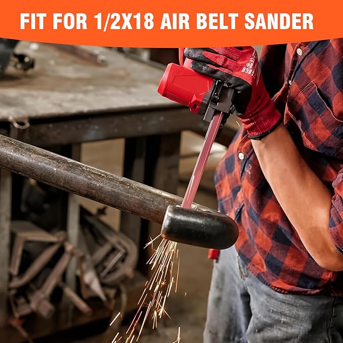 1/2 X 18 Inch Sanding Belts 80 Grit, 1/2x18 Inch Ceramic Sanding Belt for Belt Sander, Metal Finishing, Rust Removal, Woodworking, 20 Pcs