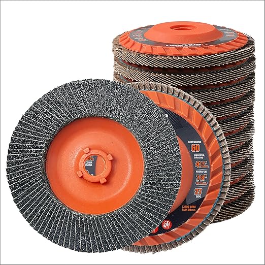 Jumbo Zirconia Flap Discs 4 1/2 for Angle Grinder, 60 Grit Type 27 High Density Trimmable 5/8"-11 inch Grinding Wheels for Grinding, Rust Removal, Sanding and Finishing - 10 Pack