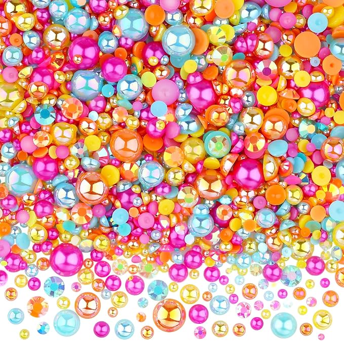 3900+ Pcs Rhinestones and Pearls Kit, 2-10mm Flatback Gems by ShowNow