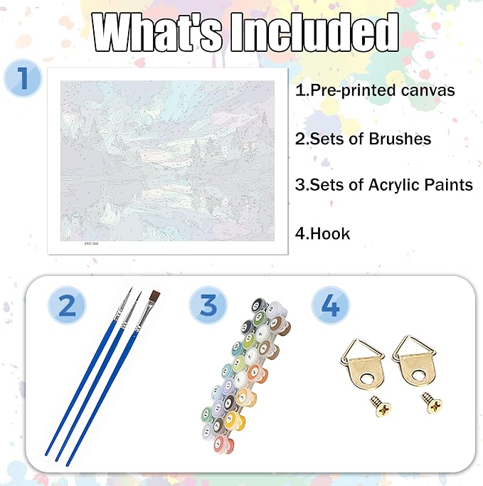 Hutarosl Paint by Numbers for Adults-Aurora Paint by Number Canvas for Adults - Image 4