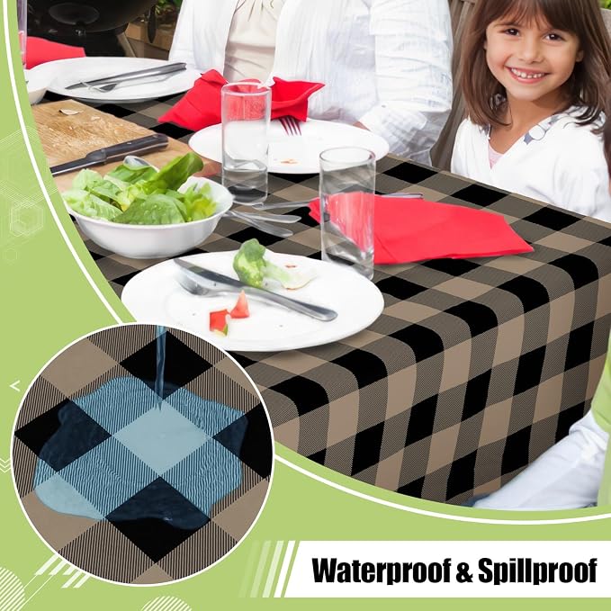 Smiry Rectangle Table Cloth, Waterproof Vinyl Tablecloth - Image 2